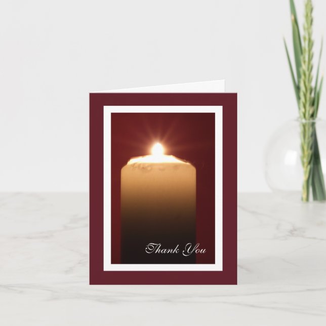 Religious Funeral Thank You Note Card - Candle (Front)