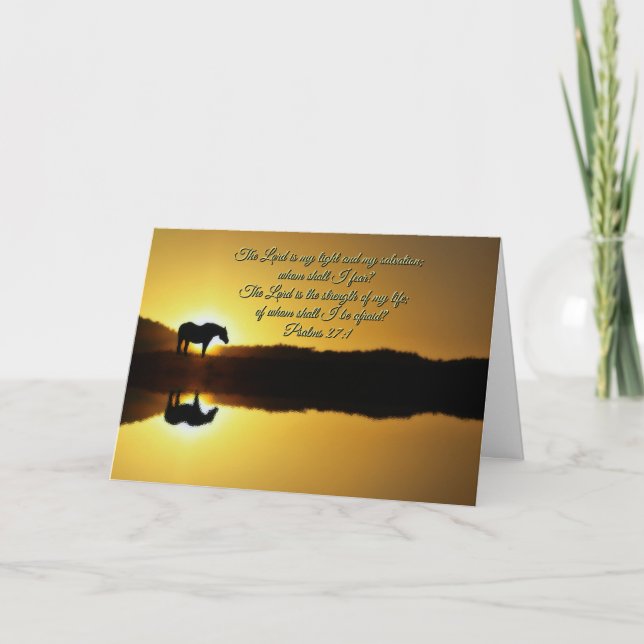 Religious Get Well Cancer Card with Horse (Front)