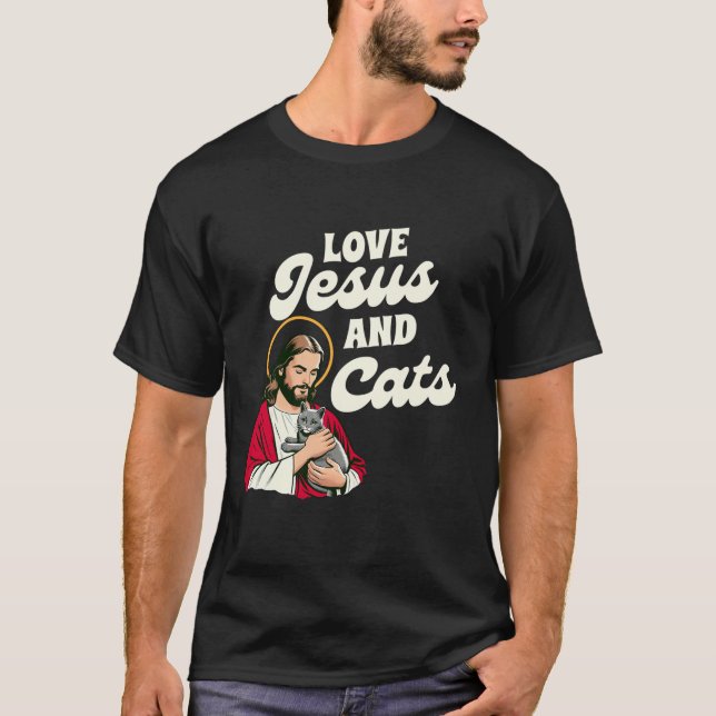 Religious God Lovers Cat Mama Cat Owner T-Shirt (Front)