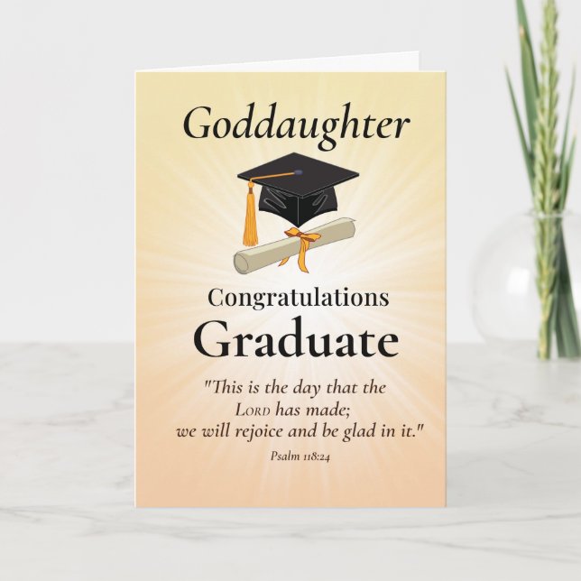 Religious Goddaughter Graduation Congrat Christian Card (Front)