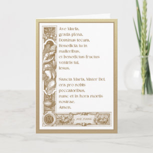 Religious Gold AVE MARIA Virgin Mary Elegant Card