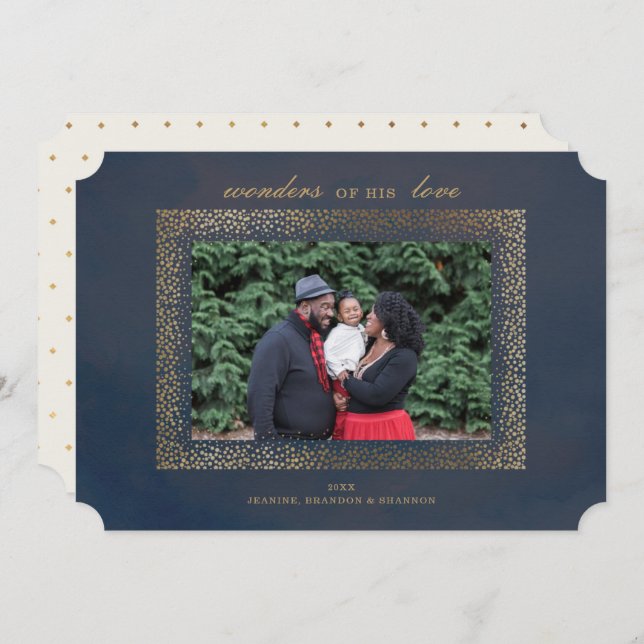Religious Gold Christmas Photo Card (Front/Back)