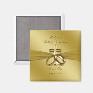 Religious Golden 50th Wedding Anniversary Magnet