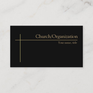 Religious Golden Cross Church Pastor Minimalist Business Card