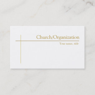 Religious Golden Cross Church Pastor Minimalist Business Card