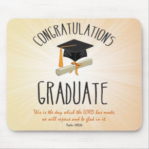 Religious Graduation Gold Starburst with Black Cap Mouse Mat