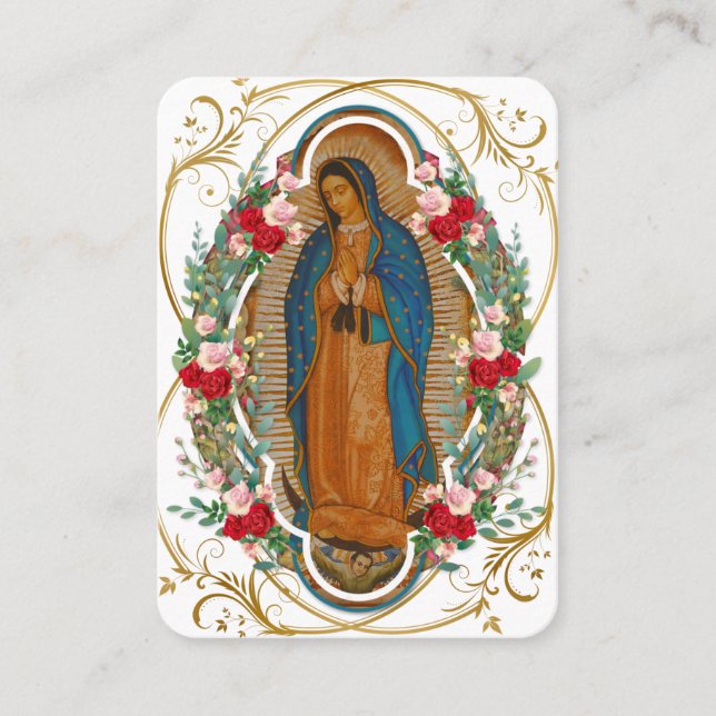 Religious Guadalupe Purgatory Prayers Holy Card (Front)