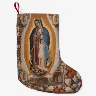 Religious Guadalupe Virgin Mary Catholic Prayer Small Christmas Stocking