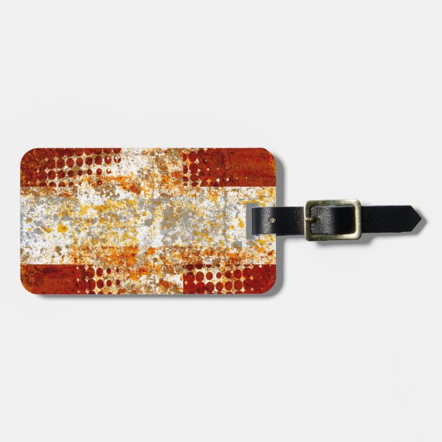 Religious halftone cross luggage tag (Front Horizontal)