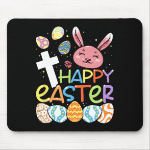 Religious Happy Easter Bunny Rabbit Eggs Jesus Cro Mouse Mat