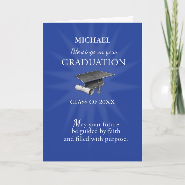 Religious High School Graduation Class of and Name Card (Front)