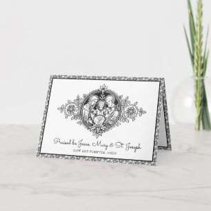 Religious Holy Family Jesus Mary Joseph Line Art  Card