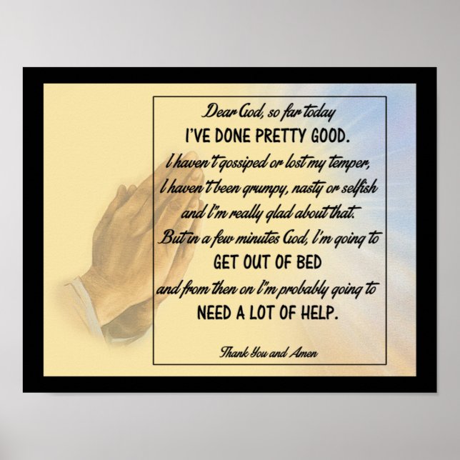 Religious Humour - Funny Prayer Poster (Front)