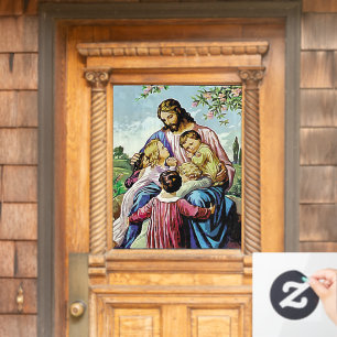 Religious image of Jesus and Children  Window Cling
