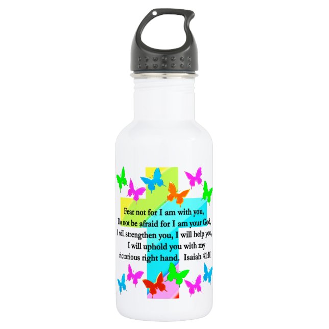 RELIGIOUS ISAIAH 41:10 SCRIPTURE VERSE 532 ML WATER BOTTLE (Front)