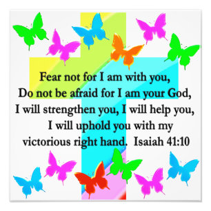 RELIGIOUS ISAIAH 41:10 SCRIPTURE VERSE PHOTO PRINT