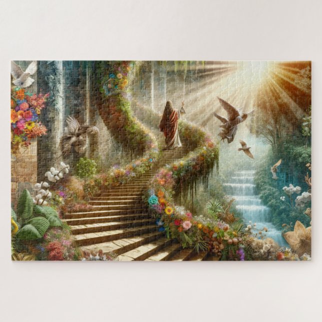 Religious Jesus Ascend to Paradise Jigsaw Puzzle (Horizontal)