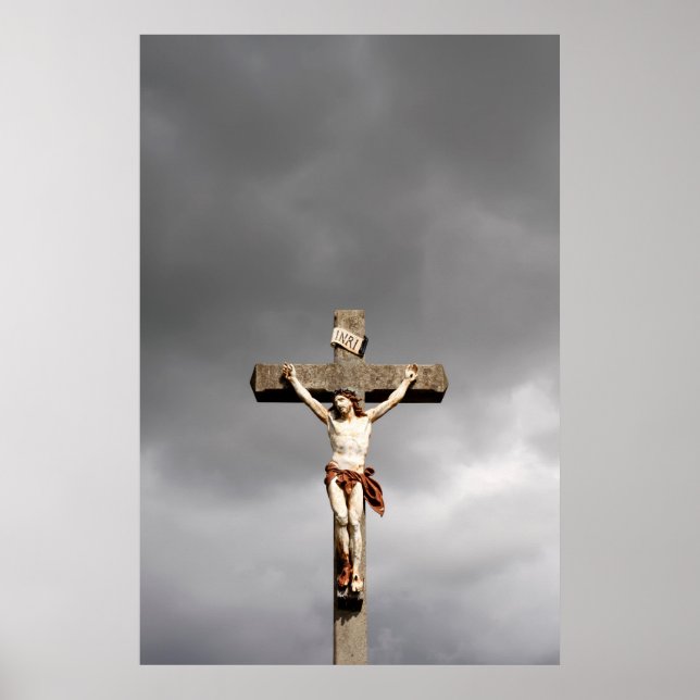 Religious Jesus Christ crucifixion sculpture Poster (Front)