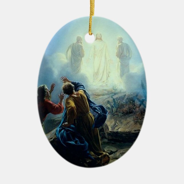 Religious Jesus in spirit form painting ornament (Front)