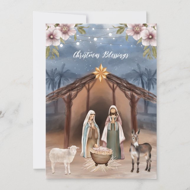 Religious Jesus Nativity Christian Christmas Cards (Front)