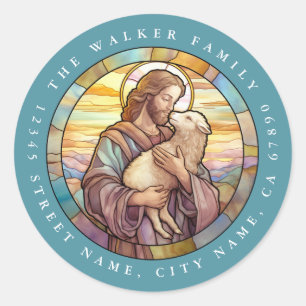 Religious Jesus Round Stickers