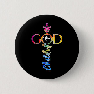 Religious Jesus Soccer Child Of God Soccer _1  6 Cm Round Badge