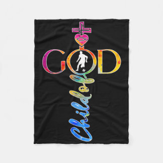 Religious Jesus Soccer Child Of God Soccer  Fleece Blanket