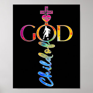 Religious Jesus Soccer Child Of God Soccer  Poster