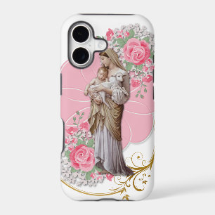 Religious Jesus Virgin Mary Pink Roses