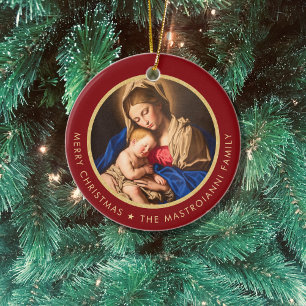 Religious Madonna & Child Catholic Christmas Gift  Ceramic Tree Decoration