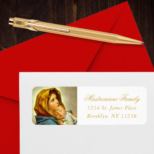 Religious Madonna & Child Christmas Address Label