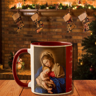 Religious Madonna & Child Priest Christmas Gift Mug