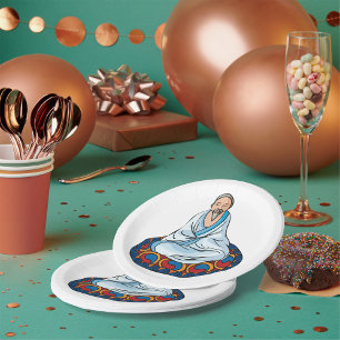 Religious Man Meditating Paper Plates