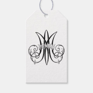 Religious Marian Monogram "M" Black & White  Gift Tags