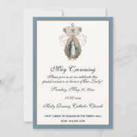 Religious May Crowning Mary Mothers Day Floral Inv