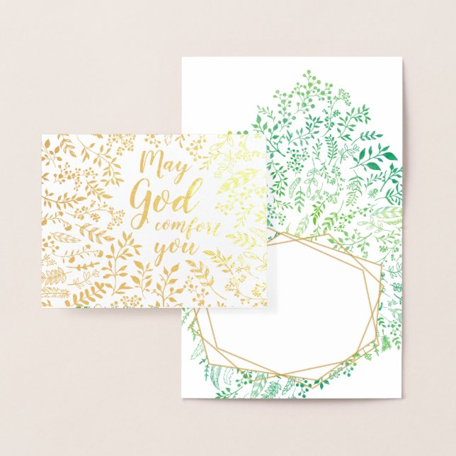 Religious May God Comfort you Sympathy Foil Card (Display)