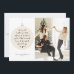 Religious, Merry Christmas, Christian Family Photo Holiday Card<br><div class="desc">Religious, Christian, Merriest Christmas, Season Greeting, Happiest Holiday, Merry Christmas, contemporary beige Christmas ball themed. ( A silent night, a star above, a blessed gift of hope and love. A blessed Christmas to you! ) Celebrate the season with this family photo card (printed and / or digital download, greeting sent...</div>