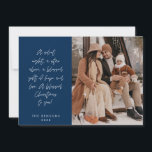 Religious, Merry Christmas, Christian Family Photo Holiday Card<br><div class="desc">Religious, Christian, Merriest Christmas, Season Greeting, Happiest Holiday, Merry Christmas, Navy Blue themed. ( A silent night, a star above, a blessed gift of hope and love. A blessed Christmas to you! ) Celebrate the season with this family photo card (printed and / or digital download, greeting sent via email,...</div>