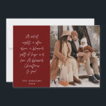Religious, Merry Christmas, Christian Family Photo Holiday Card<br><div class="desc">Religious, Christian, Merriest Christmas, Season Greeting, Happiest Holiday, Merry Christmas, burgundy red themed. ( A silent night, a star above, a blessed gift of hope and love. A blessed Christmas to you! ) Celebrate the season with this family photo card (printed and / or digital download, greeting sent via email,...</div>