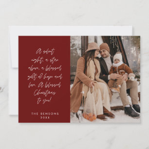 Religious, Merry Christmas, Christian Family Photo Holiday Card