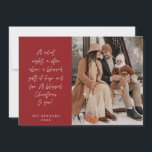 Religious, Merry Christmas, Christian Family Photo Holiday Card<br><div class="desc">Religious, Christian, Merriest Christmas, Season Greeting, Happiest Holiday, Merry Christmas, red themed. ( A silent night, a star above, a blessed gift of hope and love. A blessed Christmas to you! ) Celebrate the season with this family photo card (printed and / or digital download, greeting sent via email, as...</div>