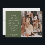 Religious, Merry Christmas, Christian Family Photo Holiday Card<br><div class="desc">Religious, Christian, Merriest Christmas, Season Greeting, Happiest Holiday, Merry Christmas, green themed. ( A silent night, a star above, a blessed gift of hope and love. A blessed Christmas to you! ) Celebrate the season with this family photo card (printed and / or digital download, greeting sent via email, as...</div>