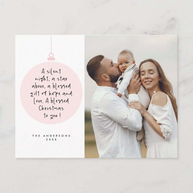 Religious, Merry Christmas, Christian Family Photo Postcard (Front)