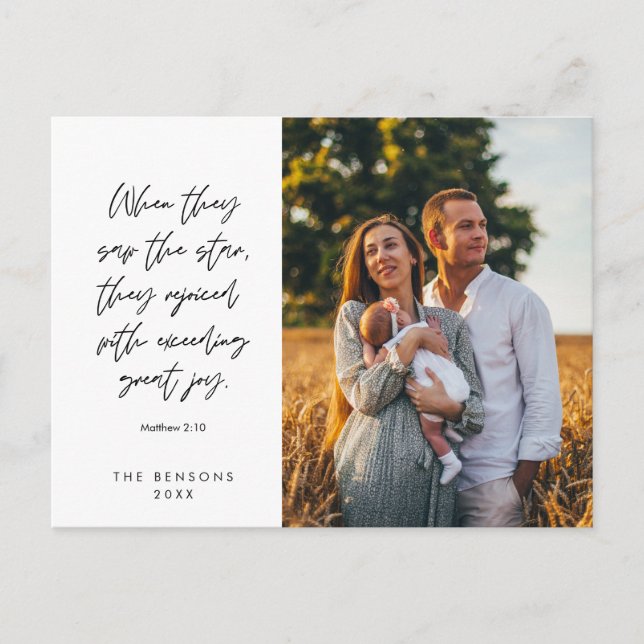 Religious, Merry Christmas, Christian Family Photo Postcard (Front)