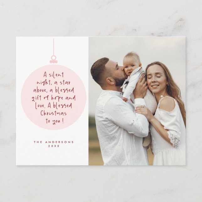 Religious, Merry Christmas, Christian Family Photo Postcard (Front)