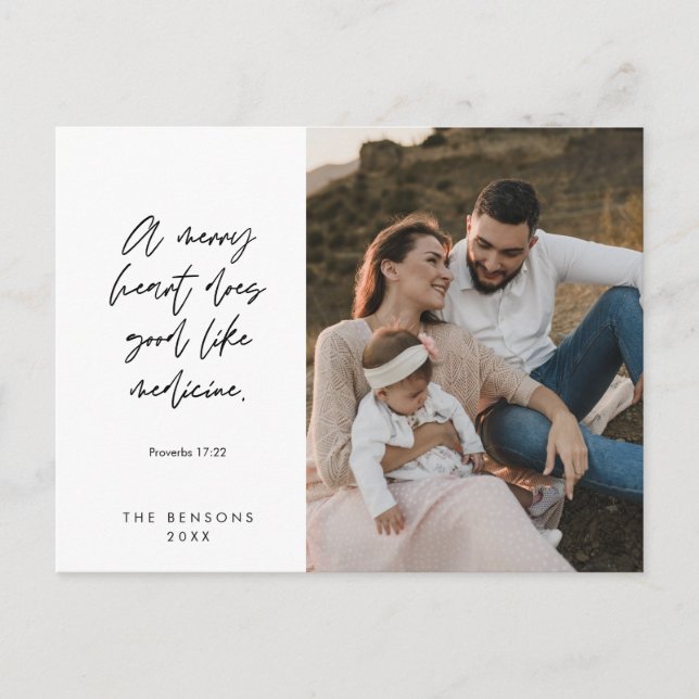 Religious, Merry Christmas, Christian Family Photo Postcard (Front)