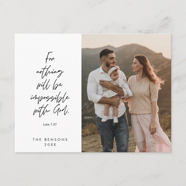 Religious, Merry Christmas, Christian Family Photo Postcard (Front)