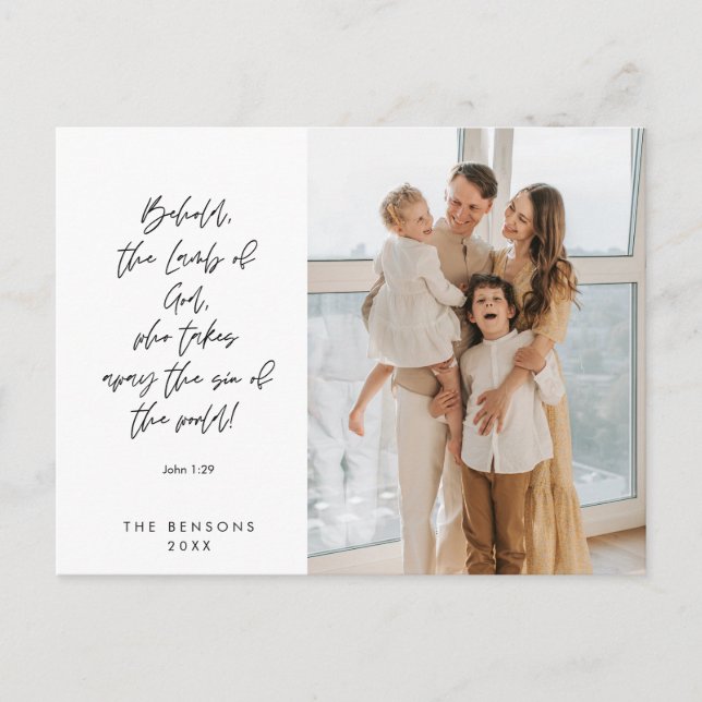 Religious, Merry Christmas, Christian Family Photo Postcard (Front)