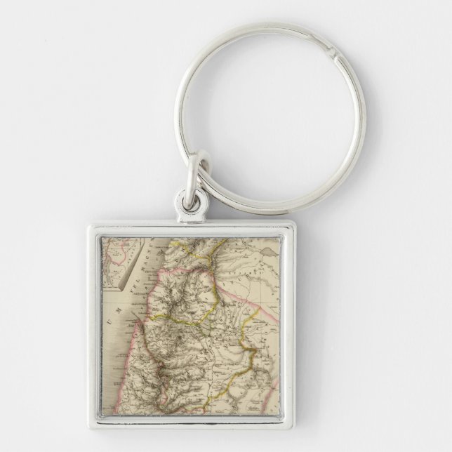 Religious Middle East atlas map Key Ring (Front)