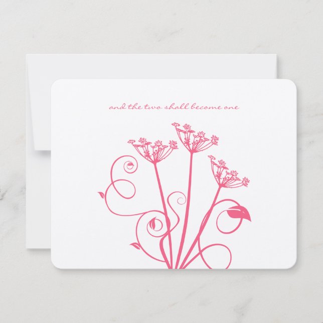 Religious Monogram Pink Wildflower Wedding RSVP (Front)